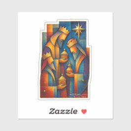 Geometric Magi - Three Wise Men Christmas Star Art Aufkleber