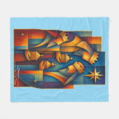 Geometric Magi - Three Wise Men Christmas Star Art Fleecedecke (Vorderseite (Horizontal))
