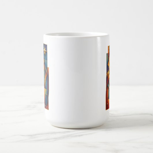 Geometric Magi - Three Wise Men Christmas Star Art Kaffeetasse (Mittel)