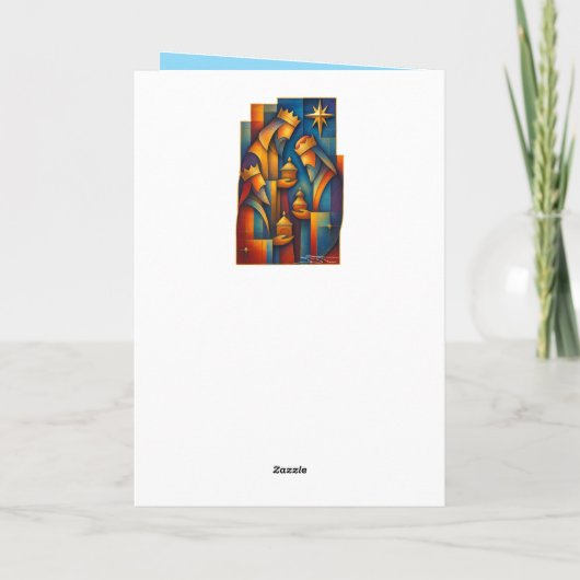 Geometric Magi - Three Wise Men Christmas Star Art Karte (Rückseite)