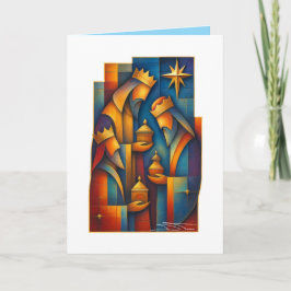 Geometric Magi - Three Wise Men Christmas Star Art Karte
