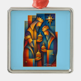 Geometric Magi - Three Wise Men Christmas Star Art Ornament Aus Metall