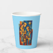 Geometric Magi - Three Wise Men Christmas Star Art Pappbecher (Vorderseite)