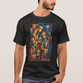 Geometric Magi - Three Wise Men Christmas Star Art T-Shirt