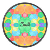 Geometric Magical abstract color art Eishockey Puck (Vorderseite)