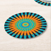 Geometric Mandala Art Circle Design-48256 Runder Pappuntersetzer (Angewinkelt)