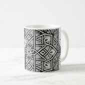 "Geometric Mandala Art Tasse - Einzigartig Schwarz (VorderseiteRechts)