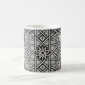 "Geometric Mandala Art Tasse - Einzigartig Schwarz (Mittel)