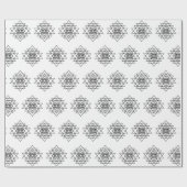 Geometric Mandala Black Line Art Geschenkpapier (Flach)