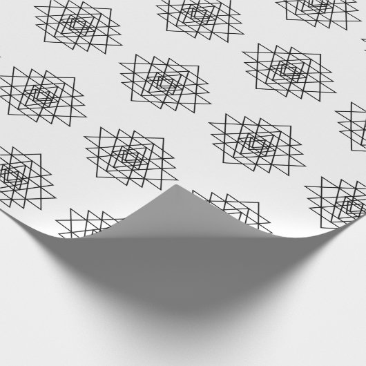 Geometric Mandala Black Line Art Geschenkpapier (Ecke)
