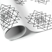 Geometric Mandala Black Line Art Geschenkpapier (Rolleneckpunkt)