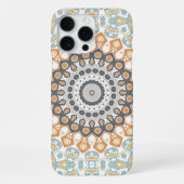 Geometric Mandala in Orange, Gray, and Blue iPhone Hülle (Rückseite)