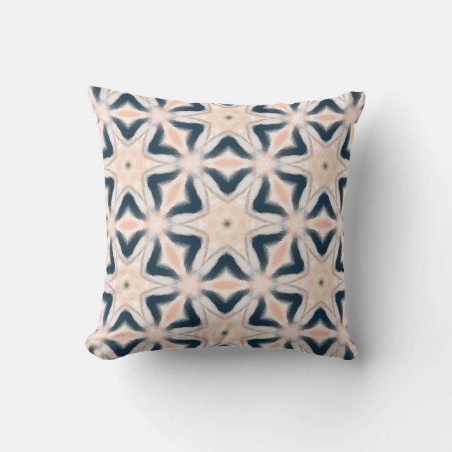 Geometric Mandala Indigo Blush Bohemian  Kissen (Vorderseite)