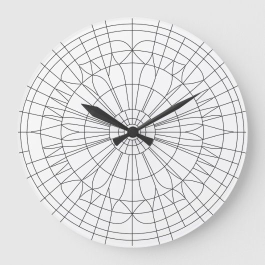 Geometric Mandala Pattern Große Wanduhr (Vorderseite)
