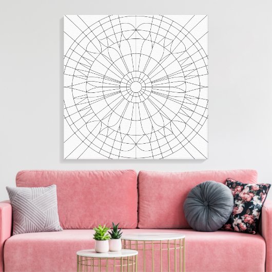 Geometric Mandala Pattern Leinwanddruck (Insitu (Wohnzimmer))
