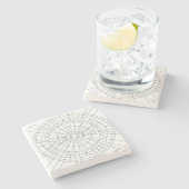 Geometric Mandala Pattern Steinuntersetzer (Seitenansicht)