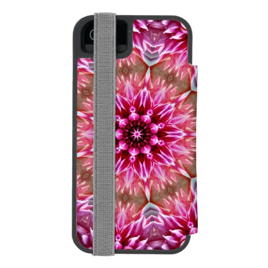 Geometric Mandala Pink Flower Pattern-67545 Incipio iPhone Geldbeutel-Hülle (Folio Rückseite)