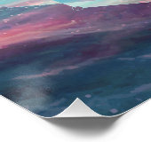 Geometric Mandala Polyscape Ocean Pastellblau Poster (Ecke)