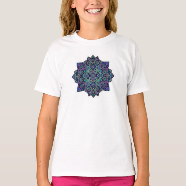Geometric Mandala Sacred Pattern Abstract Art T-Shirt (Vorderseite)