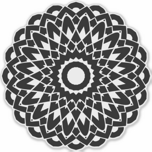 Geometric Mandala transparent Aufkleber (Vorderseite)