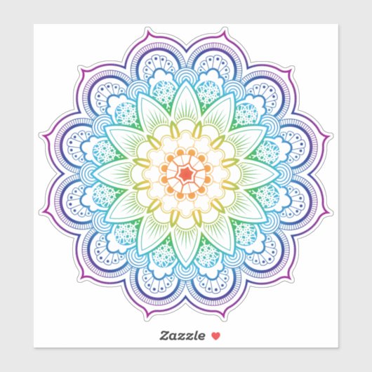 Geometric Mandala transparent Aufkleber (Blatt)