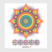Geometric Mandala transparent Aufkleber (Blatt)