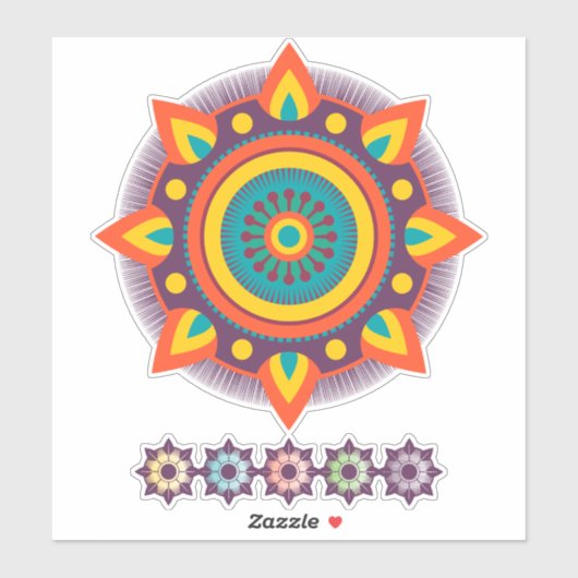 Geometric Mandala transparent Aufkleber (Blatt)