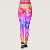 Geometric Maze Optical Illusion Pattern Leggings (Rückseite)
