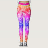 Geometric Maze Optical Illusion Pattern Leggings (Vorderseite)