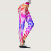 Geometric Maze Optical Illusion Pattern Leggings (Rechts)