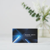 Geometric Metal Chrome Triangles Technology Visitenkarte (Stehend Vorderseite)