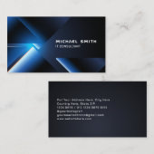 Geometric Metal Chrome Triangles Technology Visitenkarte (Vorne/Hinten)