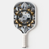 Geometric Metallic Pickleball Core Design Schläger (Rückseite)