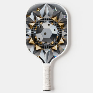 Geometric Metallic Pickleball Core Design Schläger