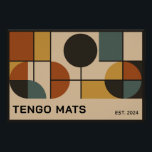 Geometric mid-century design poster<br><div class="desc">This abstract, geometric design combines mid-century modern aesthetics with timeless clarity. Warm earth tones such as beige, terracotta, mustard yellow, and muted green meet precise circular shapes and a clear graphic grid. The result is a calm, harmonious design with an architectural effect. A special highlight is the customizable text area...</div>