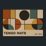 Geometric mid-century design poster<br><div class="desc">This abstract, geometric design combines mid-century modern aesthetics with timeless clarity. Warm earth tones such as beige, terracotta, mustard yellow, and muted green meet precise circular shapes and a clear graphic grid. The result is a calm, harmonious design with an architectural effect. A special highlight is the customizable text area...</div>