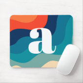 Geometric Mid Century Retro Waves Rainbow Trendy   Mousepad (Mit Mouse)