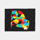 Geometric Minimalism Modern Illustration Groundhog Fleecedecke (Vorderseite (Horizontal))