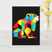 Geometric Minimalism Modern Illustration Groundhog Karte (Gelbe Blume)