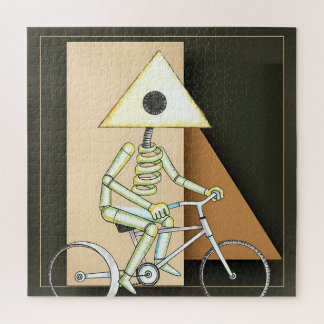 Geometric Minimalist Guy on Bike  Puzzle