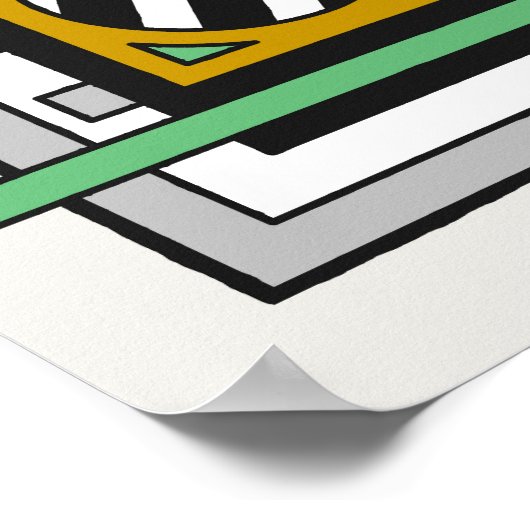 Geometric Modern Abstract Composition Poster (Ecke)