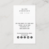 Geometric Modern Marble QR Code Social Media Visitenkarte (Rückseite)