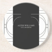 Geometric Modern Minimalistisch Elegant Beruflich Getränkeuntersetzer (Vorne)