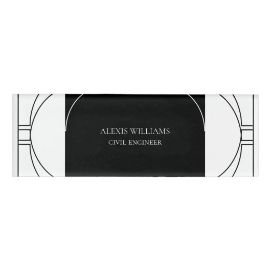 Geometric Modern Minimalistisch Elegant Beruflich Namenschild (Vorderseite)