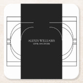 Geometric Modern Minimalistisch Elegant Beruflich Rechteckiger Pappuntersetzer (Vorderseite)