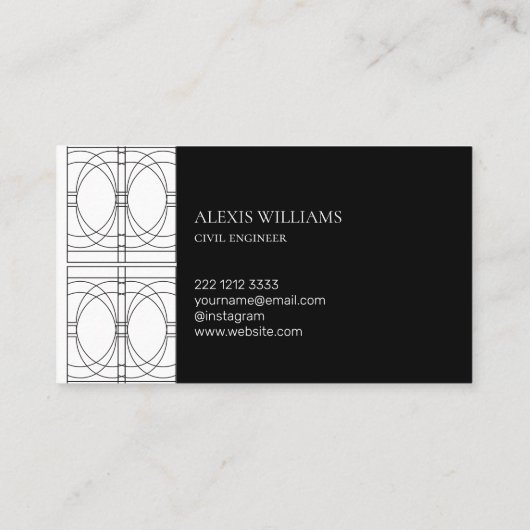 Geometric Modern Minimalistisch Elegant Beruflich Visitenkarte (Rückseite)