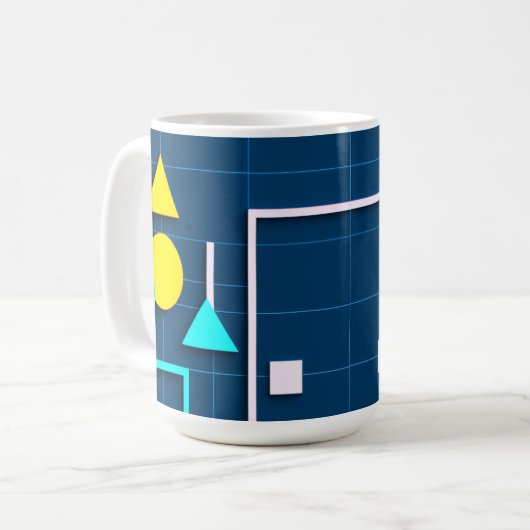 Geometric Modern Tech Kaffeetasse (Vorderseite Links)