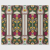 Geometric Moghul Paisley pattern on white backgrou Geschenkpapier (Flach)