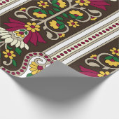 Geometric Moghul Paisley pattern on white backgrou Geschenkpapier (Ecke)