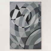 Geometric Monogram Name Black and White Circles  Puzzle (Vertikal)